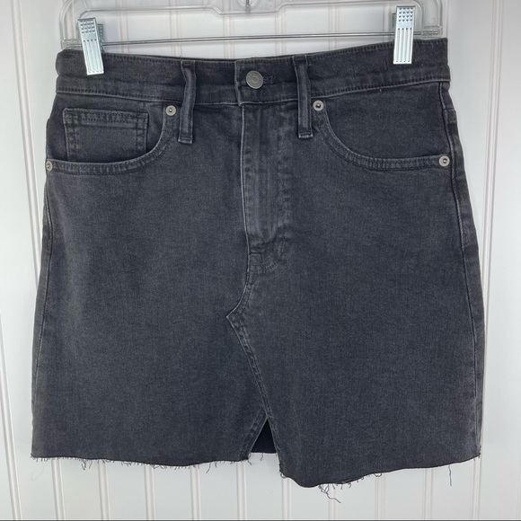 Madewell Rigid Denim A-Line Skirt Black M2228 Size 26 - Picture 3 of 9